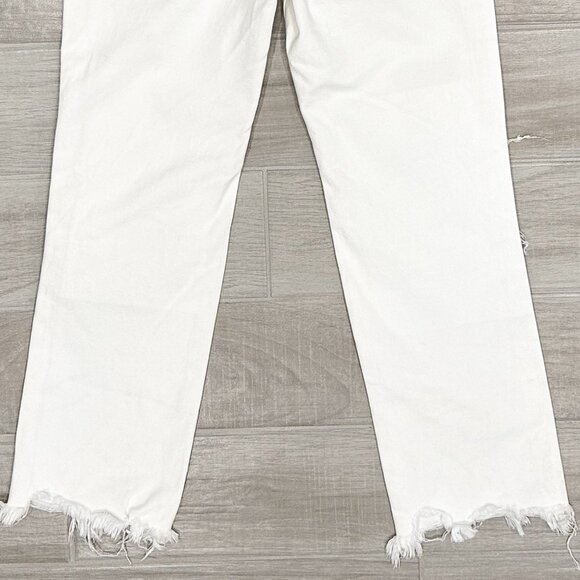 Free People We The Free Maggie Mid Rise Straight Jeans in Optic White Size 25 - Picture 9 of 16